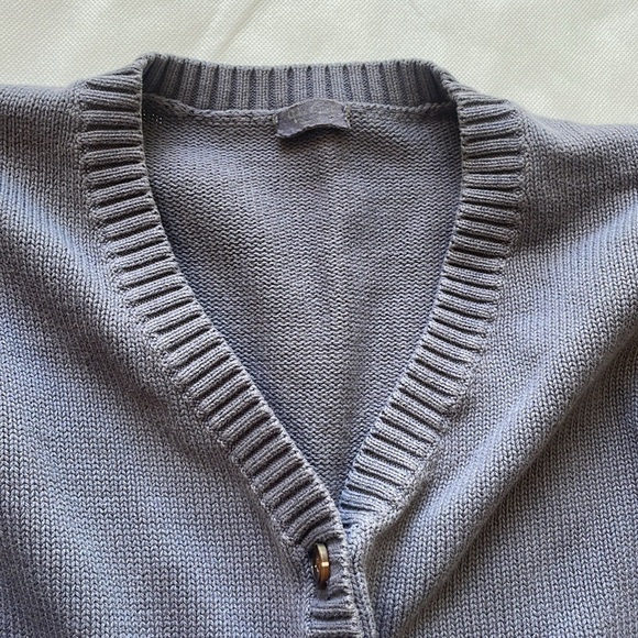 J.Galt stone cardigan button front v neck Ike size cotton billie knit blue gre - Picture 7 of 9
